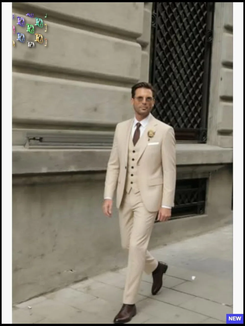 Slim Fit 3-Piece Suit Elegant Classic Formal Wedding Business Attire